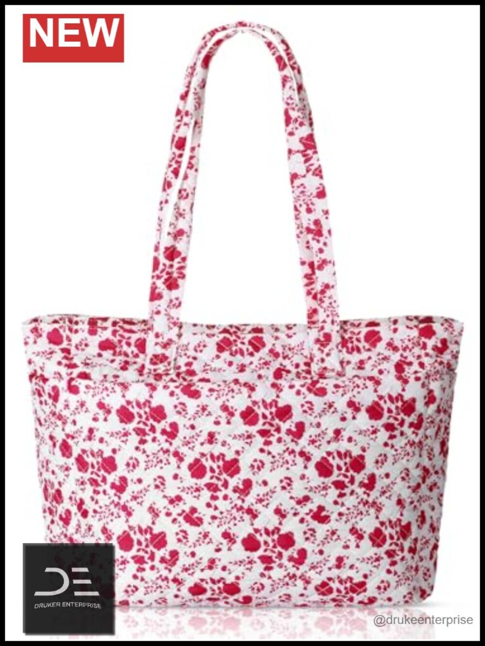 Lightweight Quilted Tote Bag with Zipper Puffer Shoulder Handbag